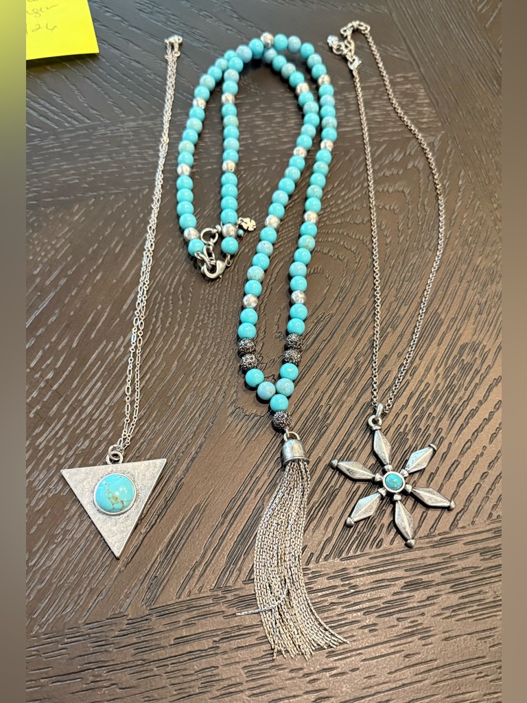 Lucky Brand Turquoise And Silver Necklaces